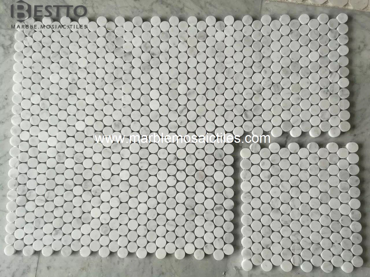 Carrara Penny Round mosaic Carrara Penny Round mosaic