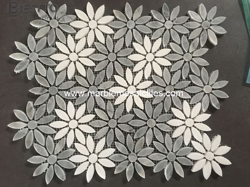 Bardiglio Flower Mosaics Bardiglio Flower Mosaics