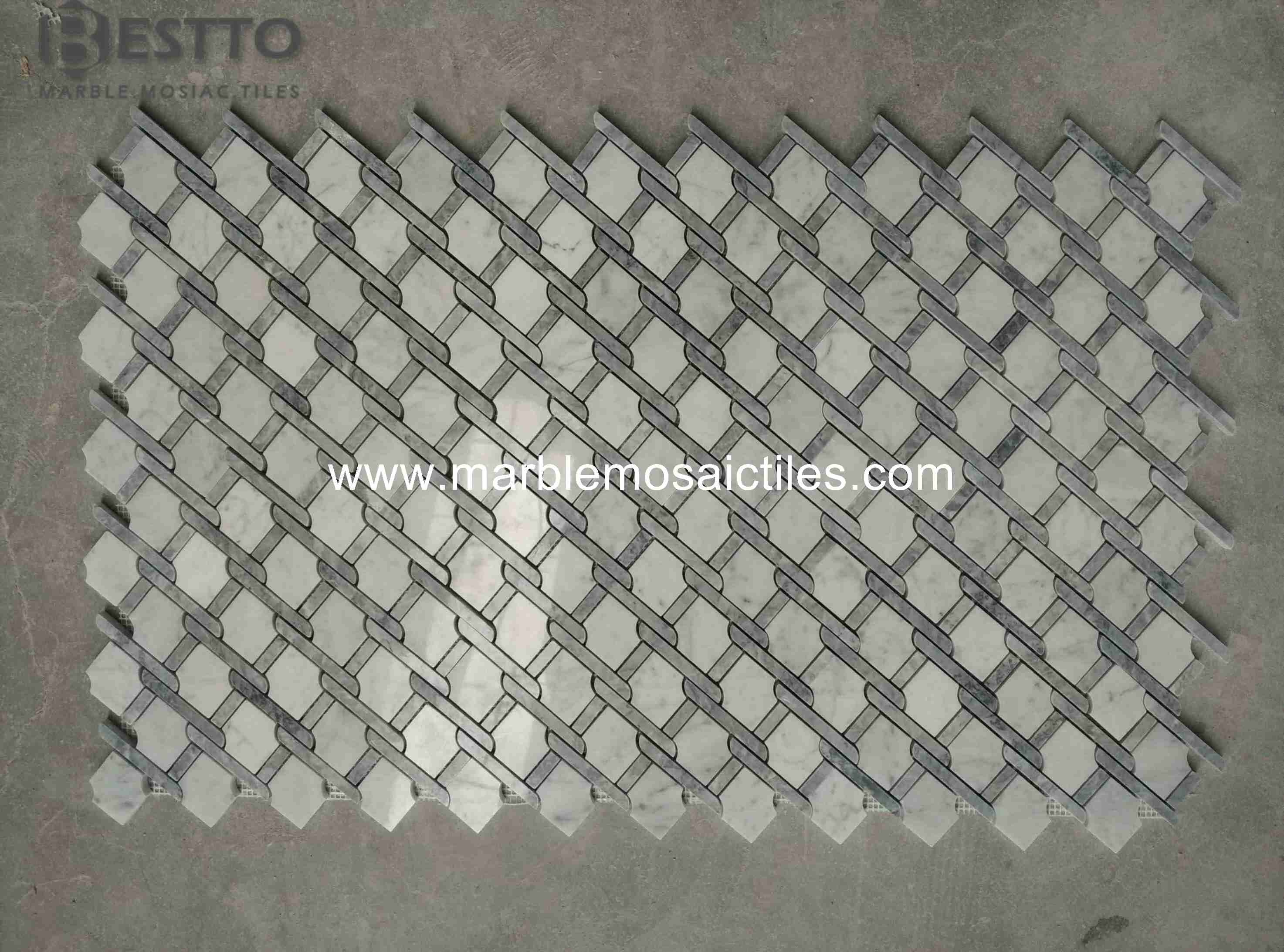 White Carrara mix grey Argyle Design White Carrara mix grey Argyle Design
