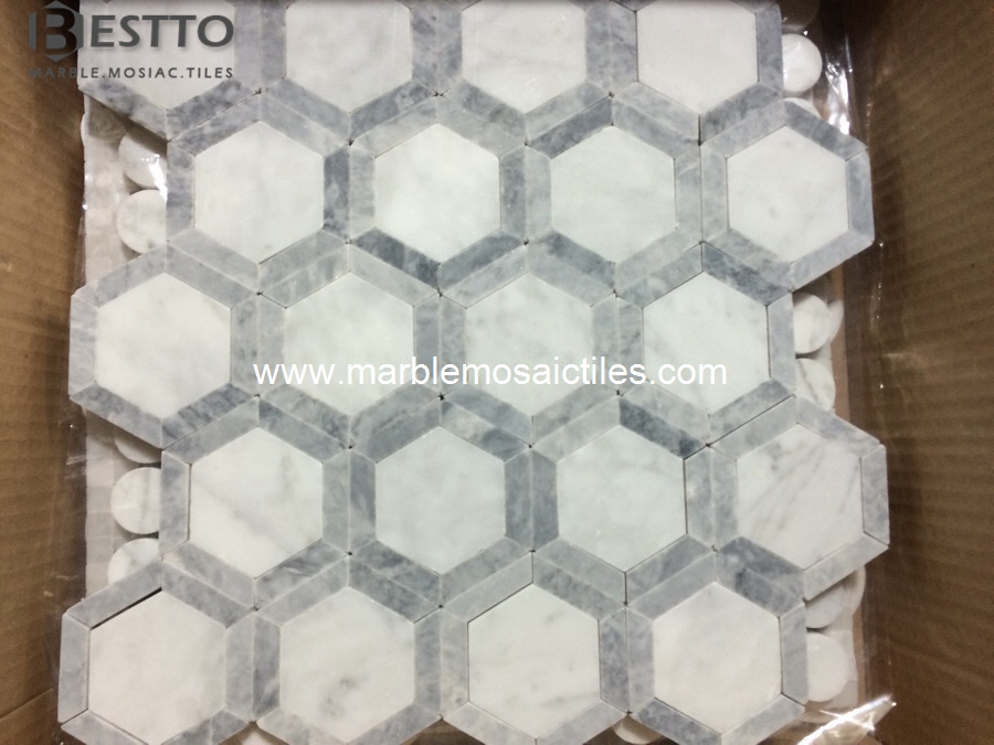 Carrara Hexagonal Mosaic
