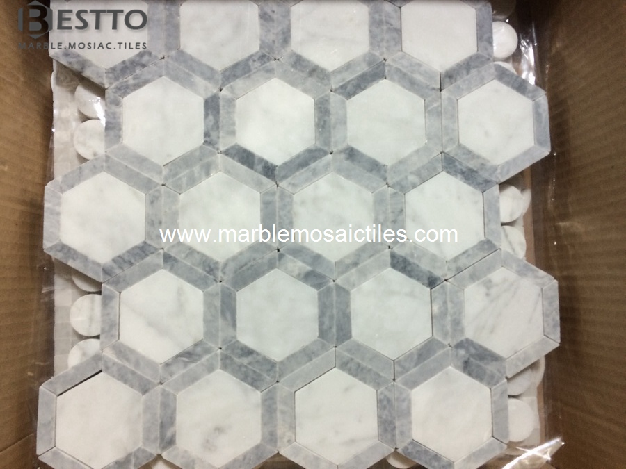 Carrara Hexagonal Mosaic Carrara Hexagonal Mosaic