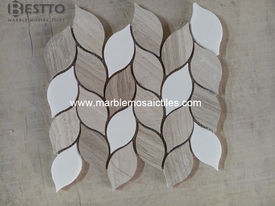 White Wood Mosaic Tiles White Wood Mosaic Tiles