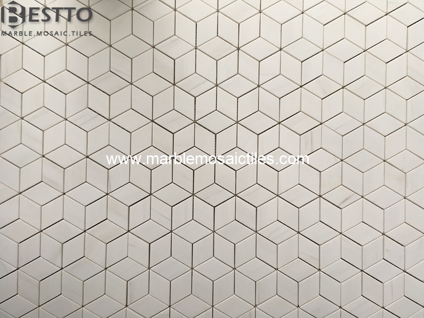 Bianco Dolomiti Rhombus Mosaic Tile Bianco Dolomiti Rhombus Mosaic Tile