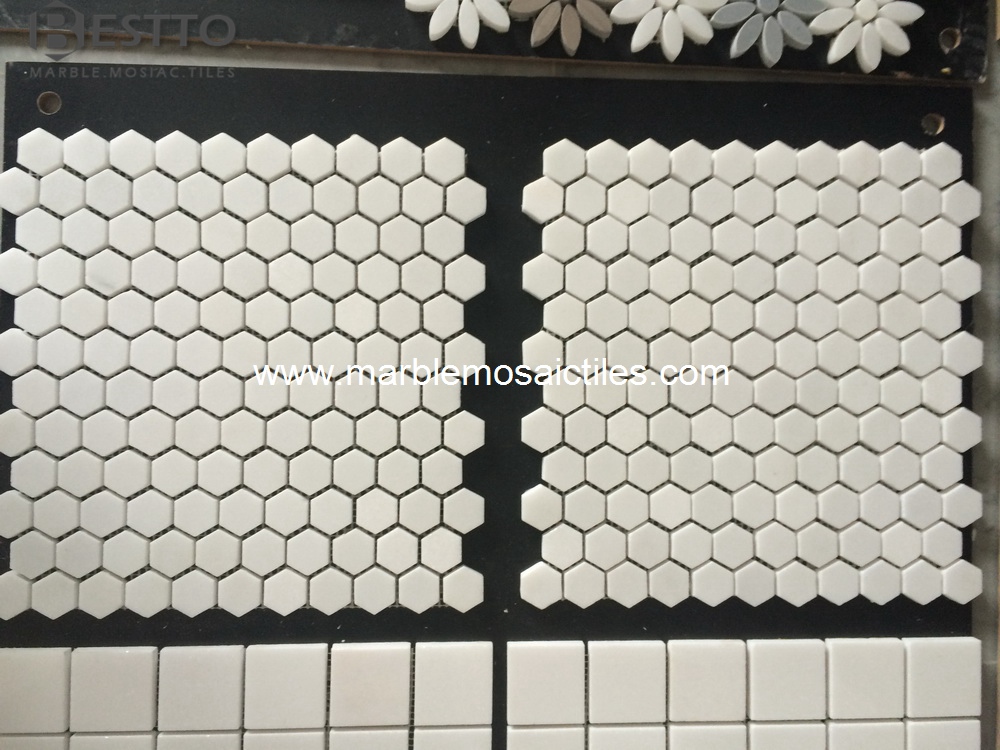 Thassos White Hexagon Mosaic Thassos White Hexagon Mosaic
