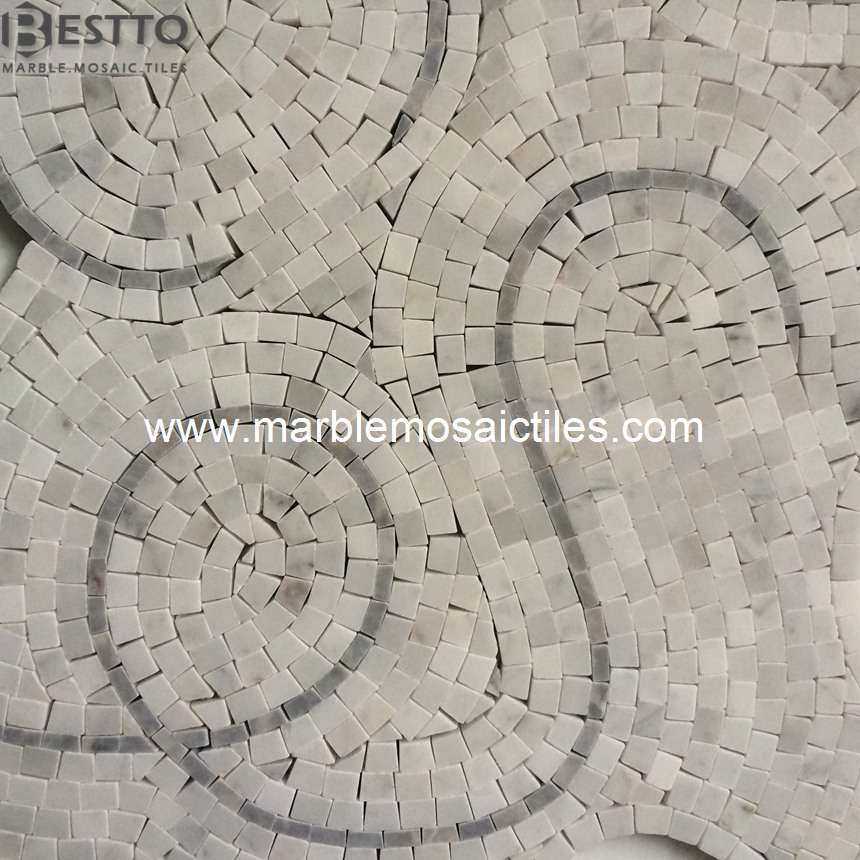 White Carrara mosaic patterns White Carrara mosaic patterns