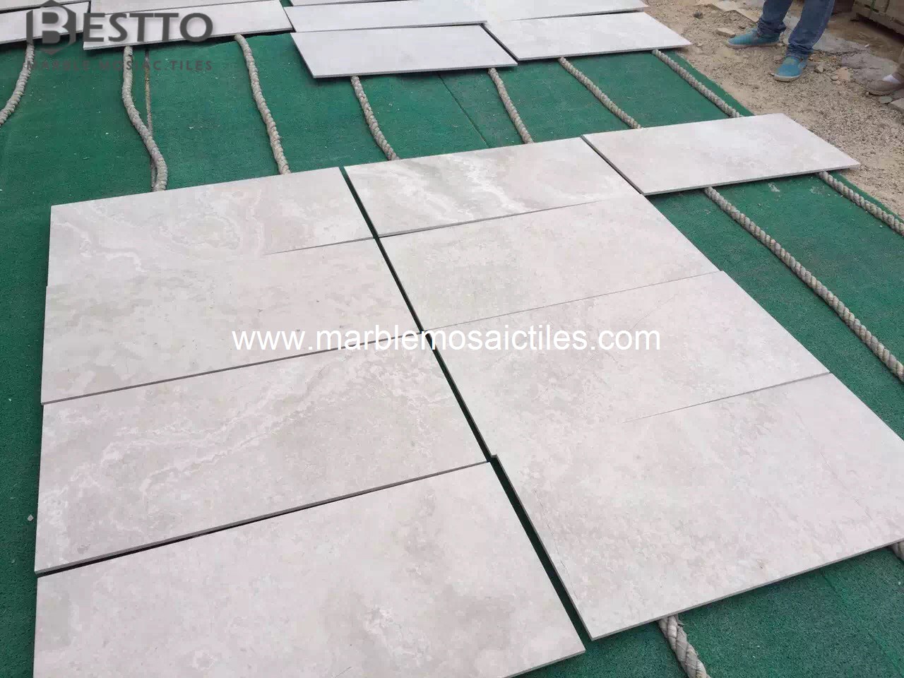 White Wood Cross Cut Tiles