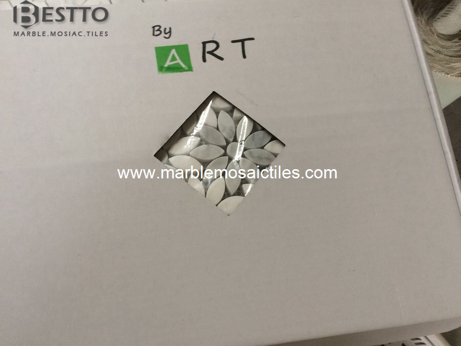 Carrara white Flower Mosaics Carrara white Flower Mosaics