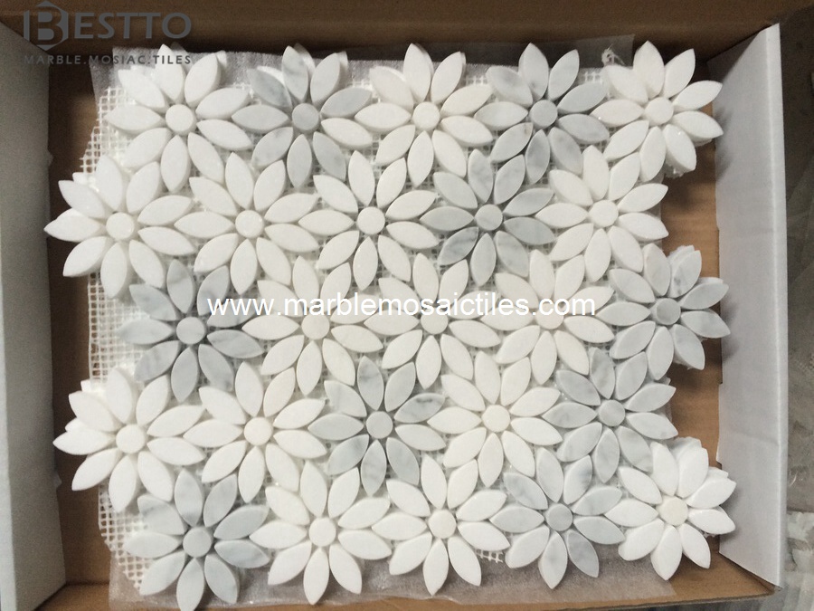 Carrara Flower Mosaics