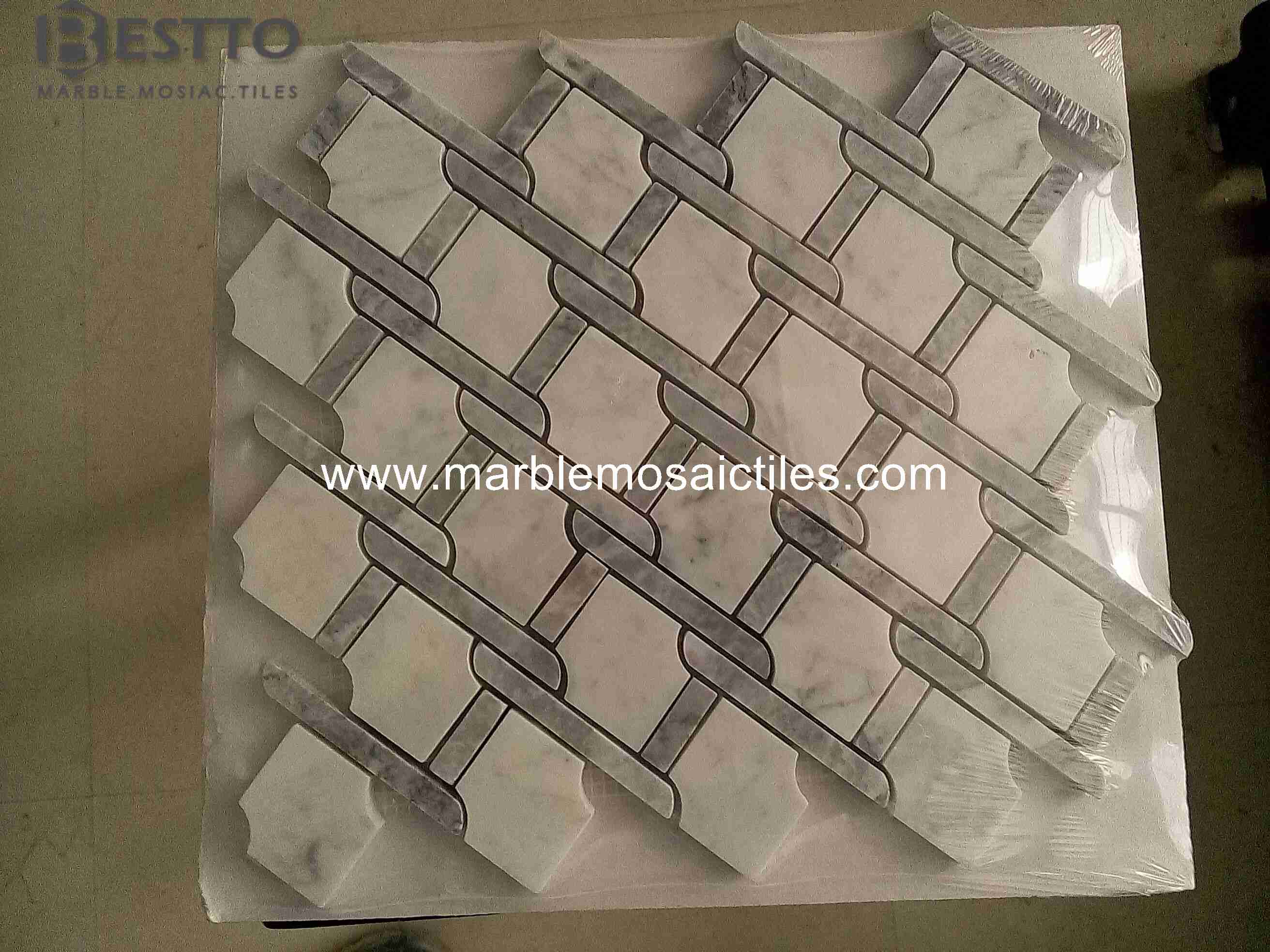 White Carrara mix grey Argyle Design White Carrara mix grey Argyle Design