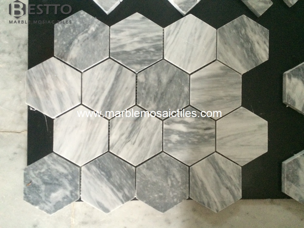 Bardiglio Nuvolato Hexagonal Mosaic Bardiglio Nuvolato Hexagonal Mosaic