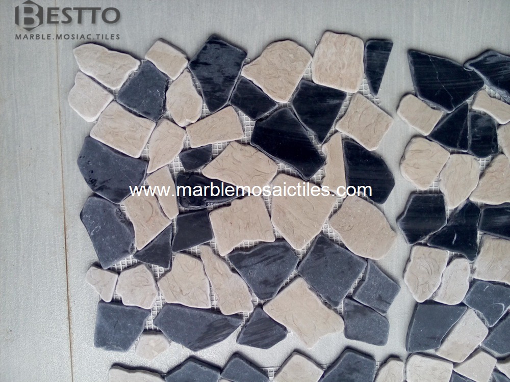 Black Marquina Crazy Mix Mosaic Tile
