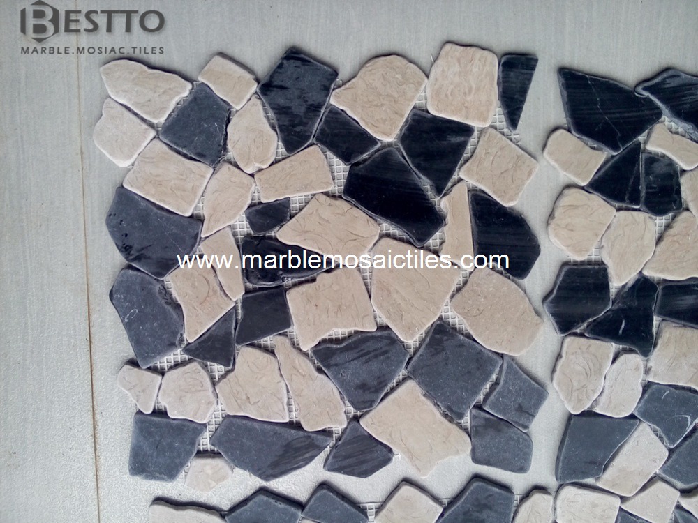 Black Marquina Crazy Mix Mosaic Tile Black Marquina Crazy Mix Mosaic Tile