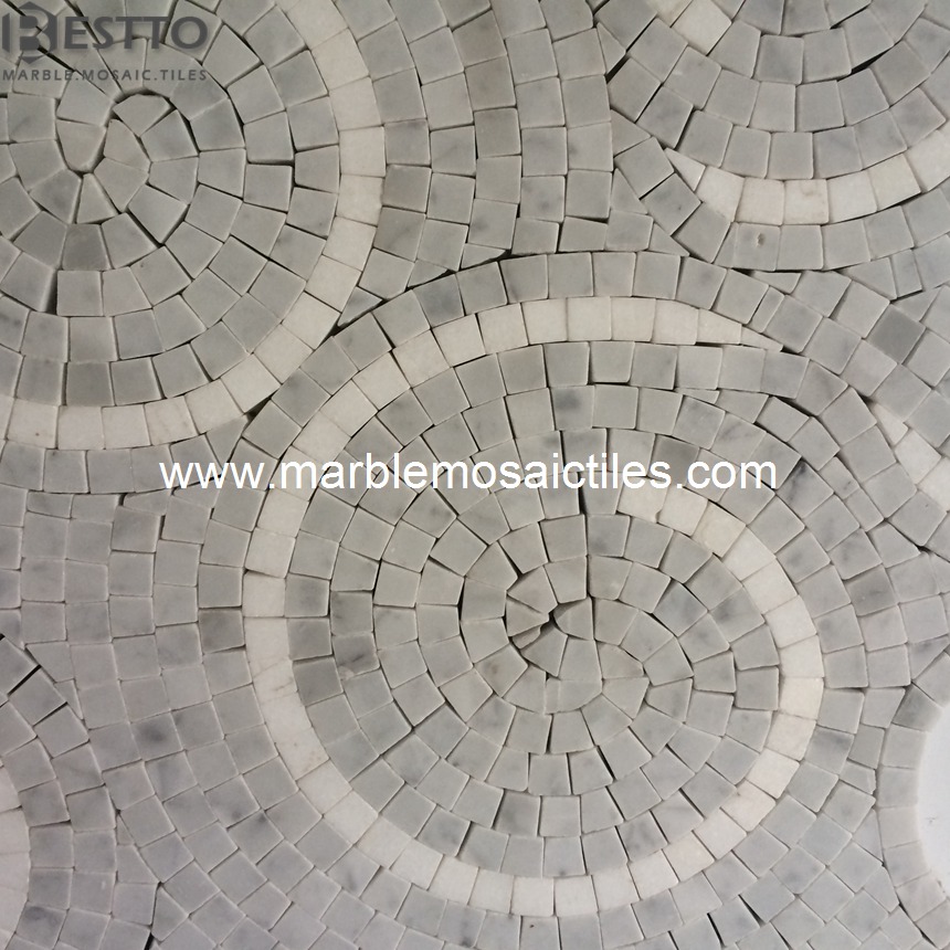 White Carrara mosaic patterns White Carrara mosaic patterns