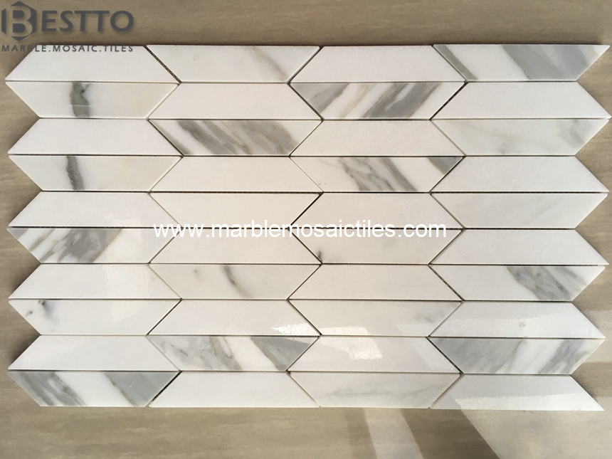 Calacatta Trapezoid Mosaic tile