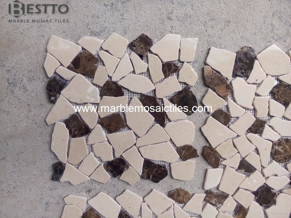 Dark Emperador Crazy Mix Mosaic Tile