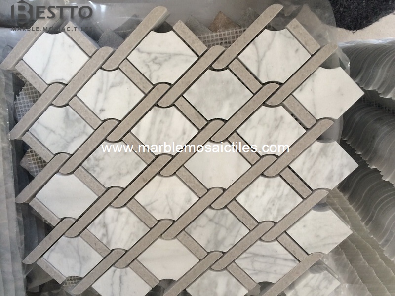 White Carrara Argyle Design White Carrara Argyle Design