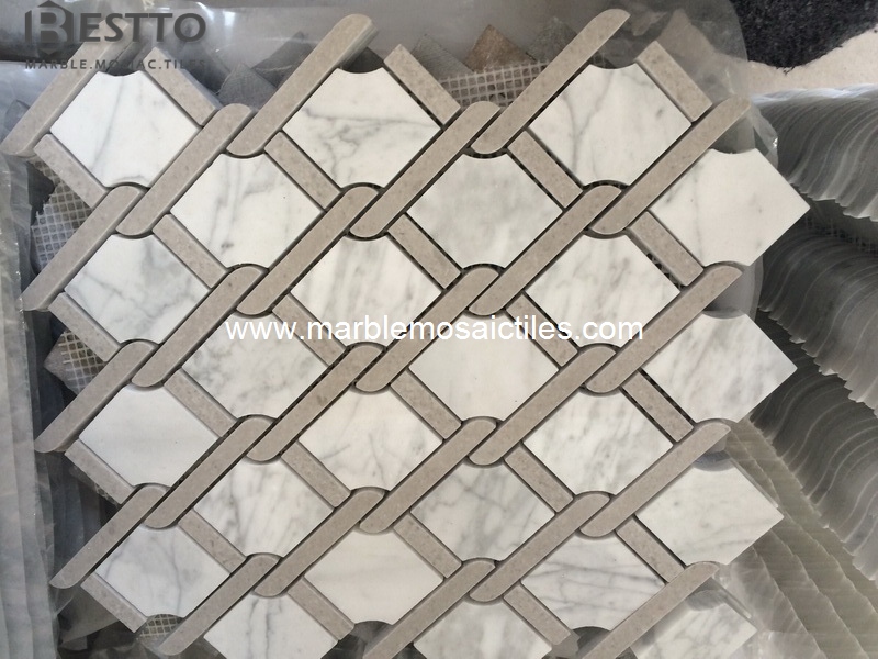 White Carrara Argyle Design