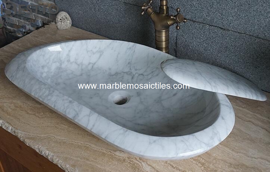 White Carrara sinks