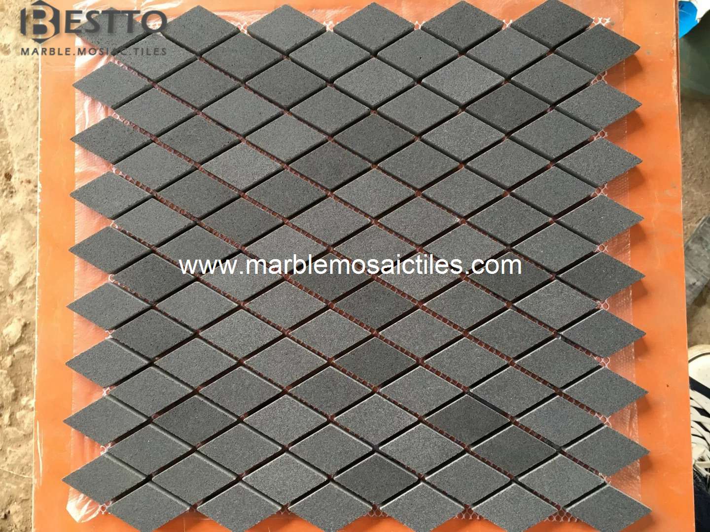 Grey Basalt Rhombus Mosaic