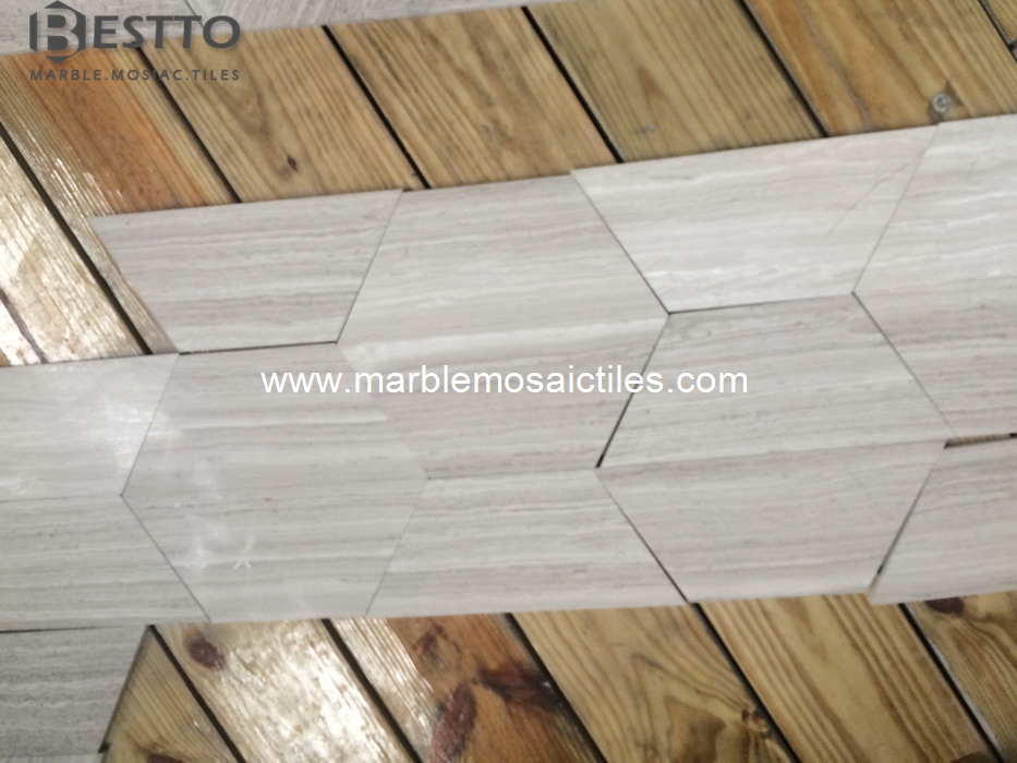 White Wood Marble Tile