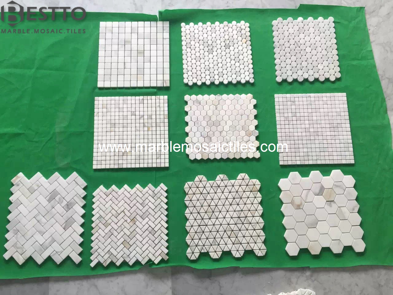 Calacatta Gold Herringbone Mosaic tile Calacatta Gold Herringbone Mosaic tile