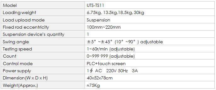 TS11 Swing Suspension Connector Durability Tester