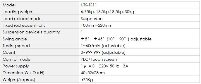 TS11 Swing Suspension Connector Durability Tester