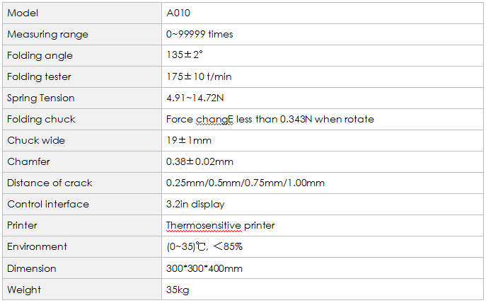 A010 Paper and Board Folding Tester