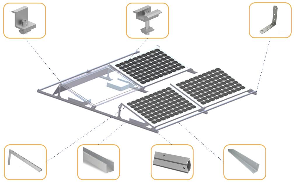 flat roof ballasted solar racking