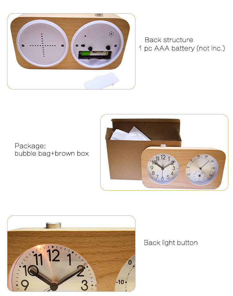 back light quartz clock