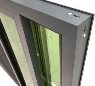 green reflective glazed window green reflective glazed window