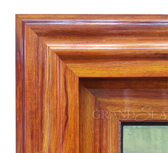 wooden color aluminum window