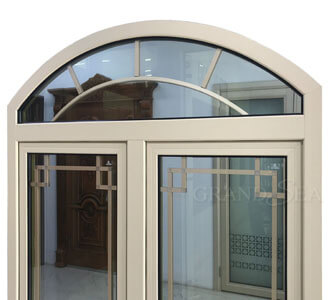 beige arch casement windows