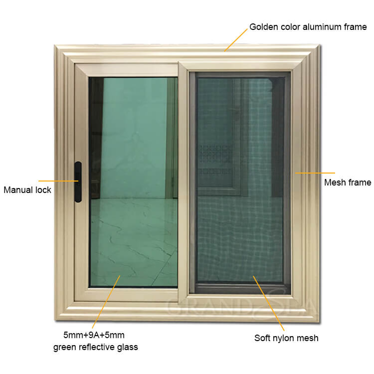 gold color aluminum sliding windows gold color aluminum sliding windows