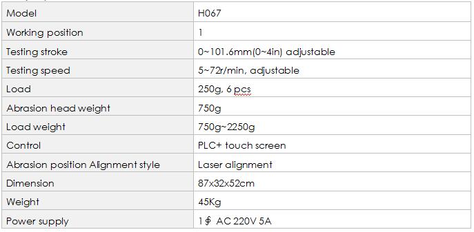 H067 Linear Abrasion Tester