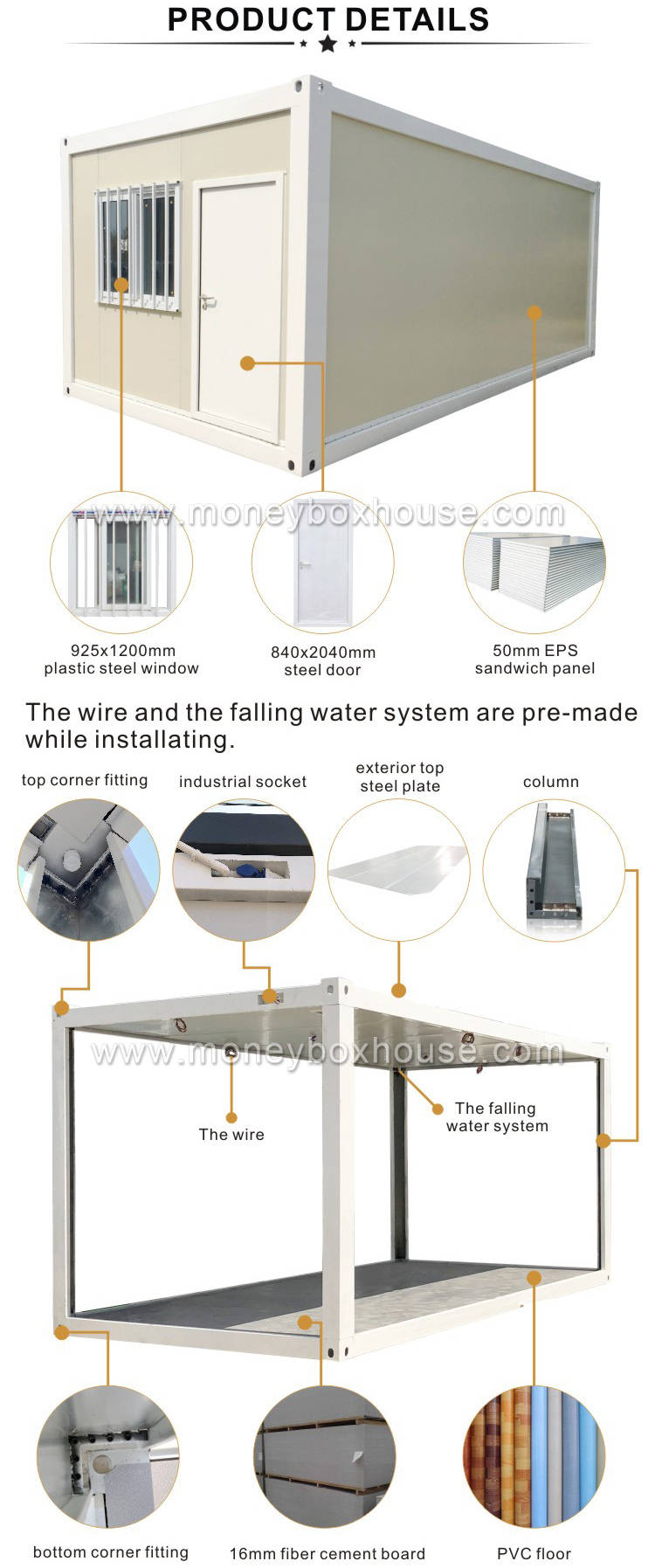 Construction project outdoor fast assembly steel structure prefab temporary dormitory house