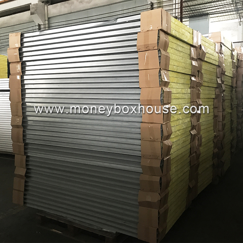 50mm glass wool sandwich panel insulated prefab house wall panel