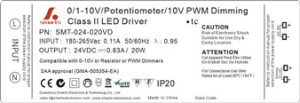 24v 20w constant voltage 0-10v dimmable led transformer 24v 20w constant voltage 0-10v dimmable led transformer