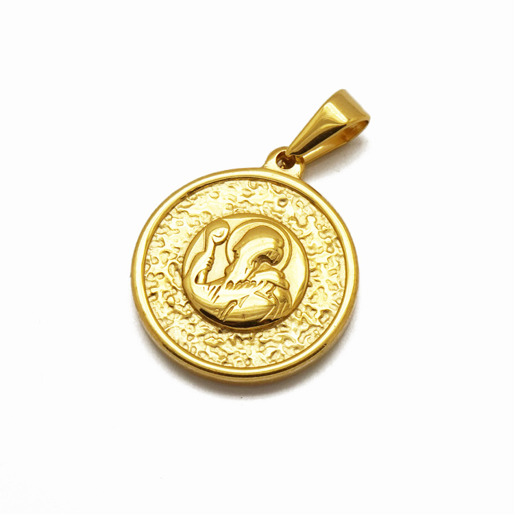 Stainless Steel Jewelry Christianity Prayer Mens Round Religious Gold St Benedict Pendant Stainless Steel Jewelry Christianity Prayer Mens Round Religious Gold St Benedict Pendant