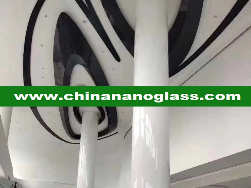 crystallized white glass column