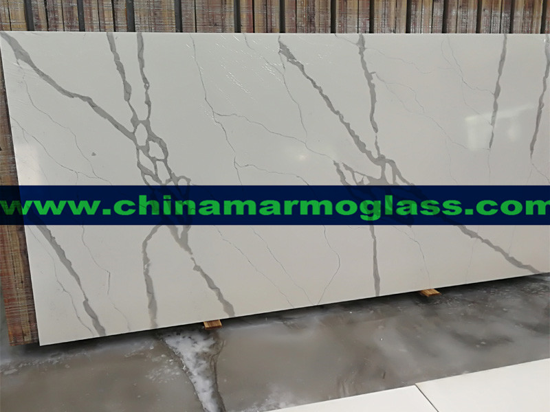 Calcutta White Quartz Stone Slab