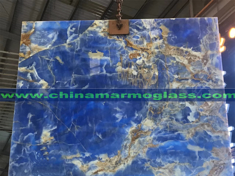 Transparent Blue Onyx Slab