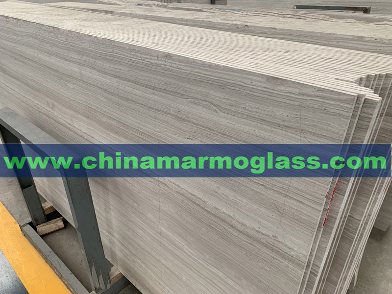 1CM White Wood Grain Marble Big Slabs