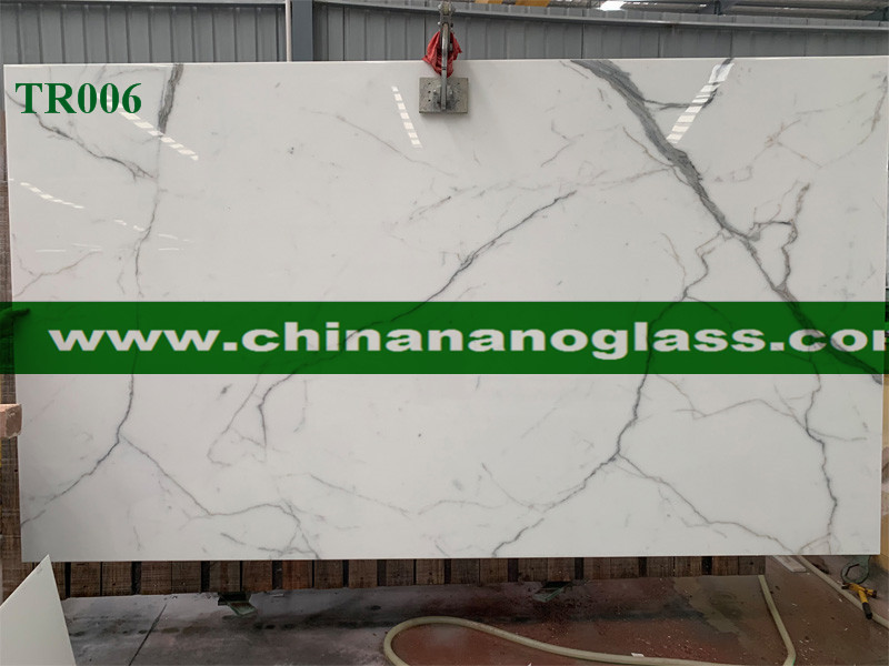 Calacatta Carrara Marble look Nano Glass Slabs Calacatta Carrara Marble look Nano Glass Slabs