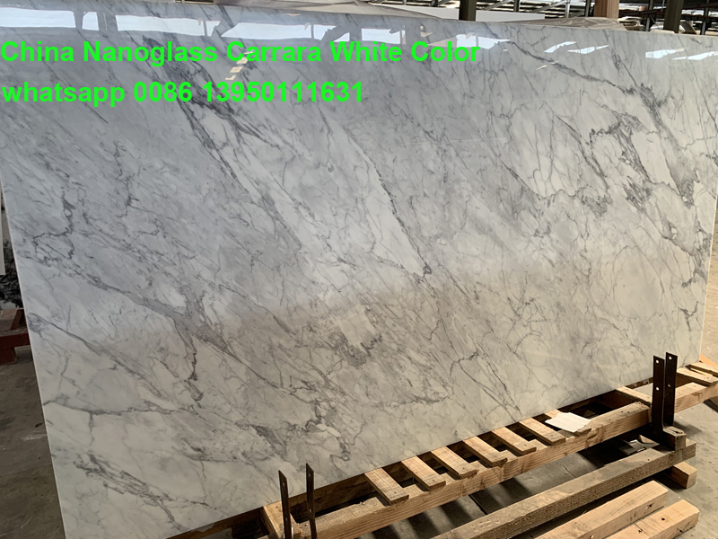 3D Calacatta Marble Effect Crystallized Nano Glass Slab 2