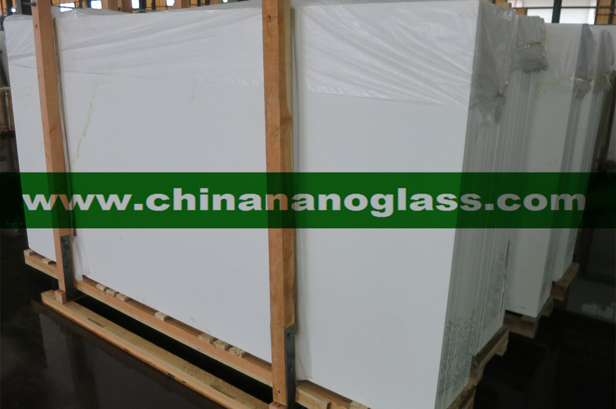 White Nano Glass stone slab 