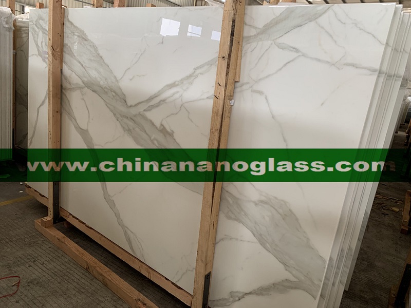 Nano Glass Calacatta Slab 1