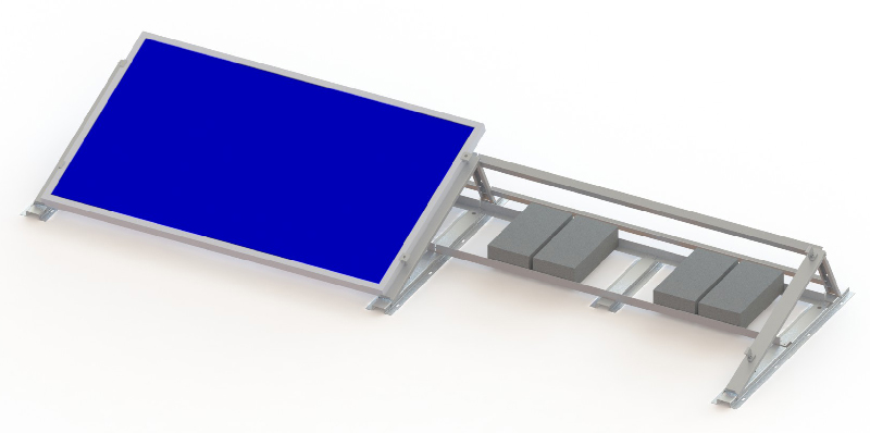 Flat roof ballast mounting 