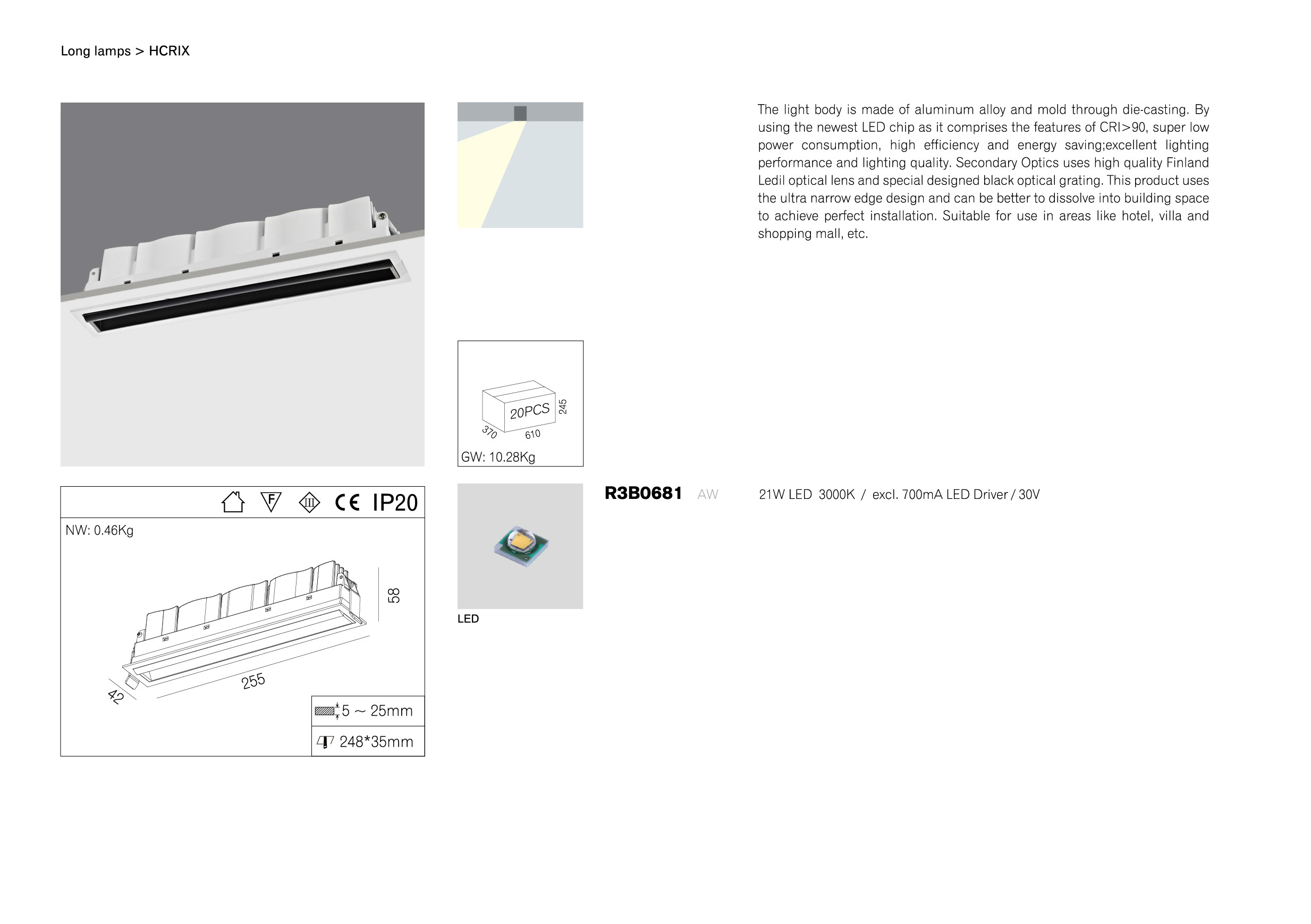 recessed linear wallwasher