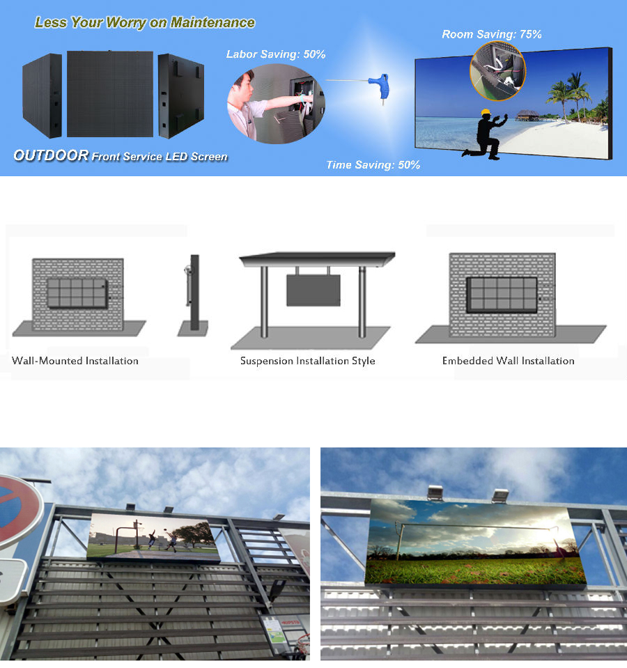 P8 Front Service Outdoor Waterproof Advertising Led Video Wall Display